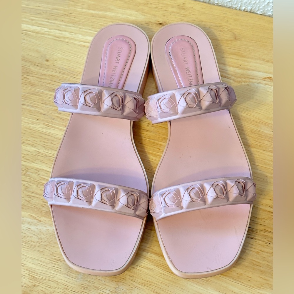 Stuart Weitzman Blush Rose Embellished Sandals